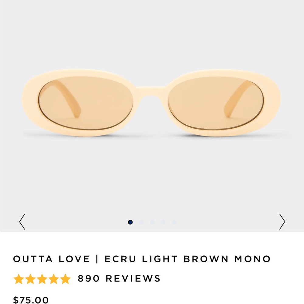 Le Specs Outta Love - Ecru Oval Sunglasses - Picture 2 of 5